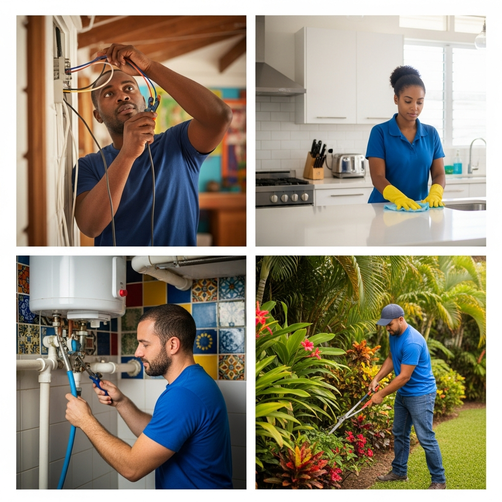Home service professionals at work